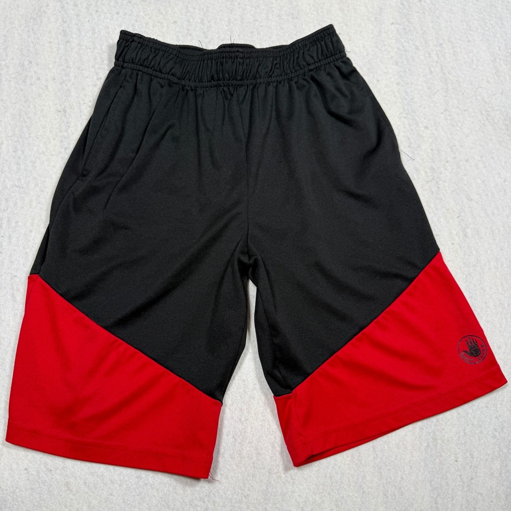 Body Glove Boys Athletic Shorts Black Red Colorblock Size M 10/12 Activewear
